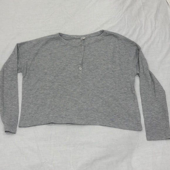 Cotton On Body Tops - Women’s grey long sleeve waffle top.